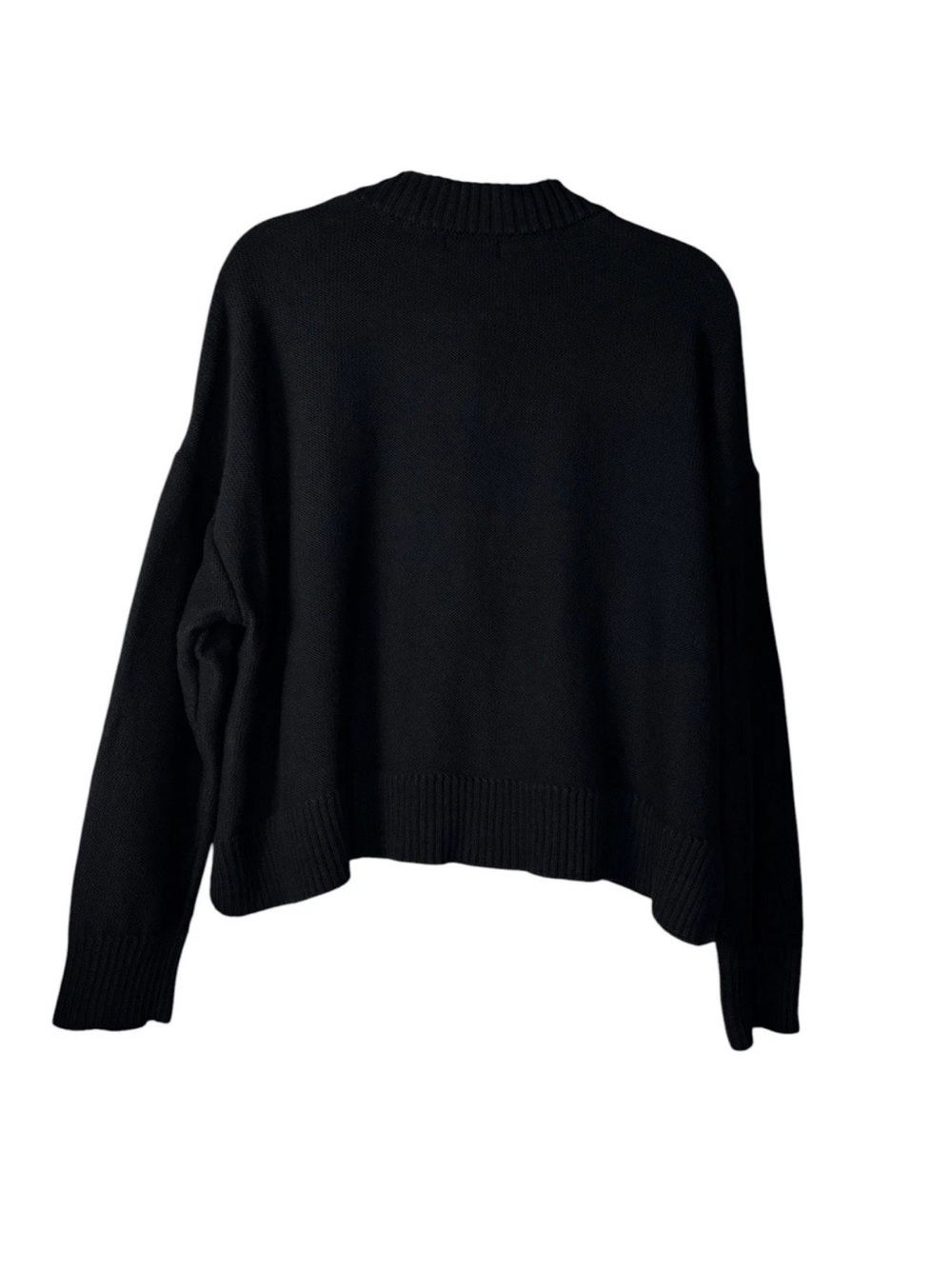 QUINCE 100% Organic Cotton Cropped Cardigan Black Size XL Extra Large - Picture 4 of 5